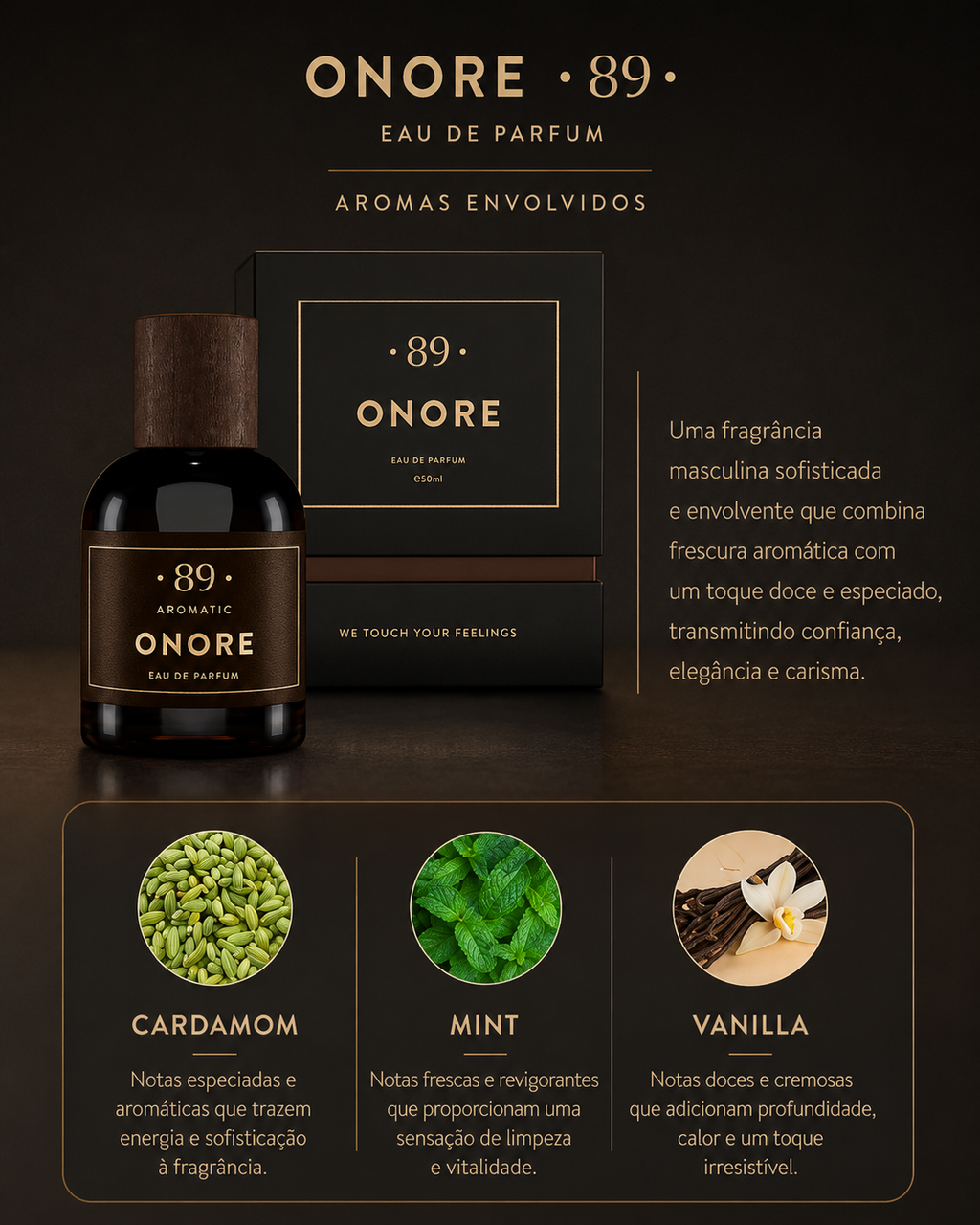 Onore Eau De Parfum Masculino AROMATIC•89• | 50ml Fragrância Premium