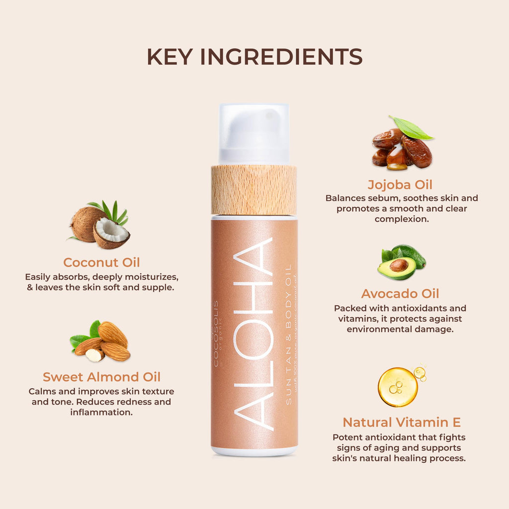 COCOSOLIS Aloha | Tanning Accelerator with Vitamin E | Organic Oil 110ml