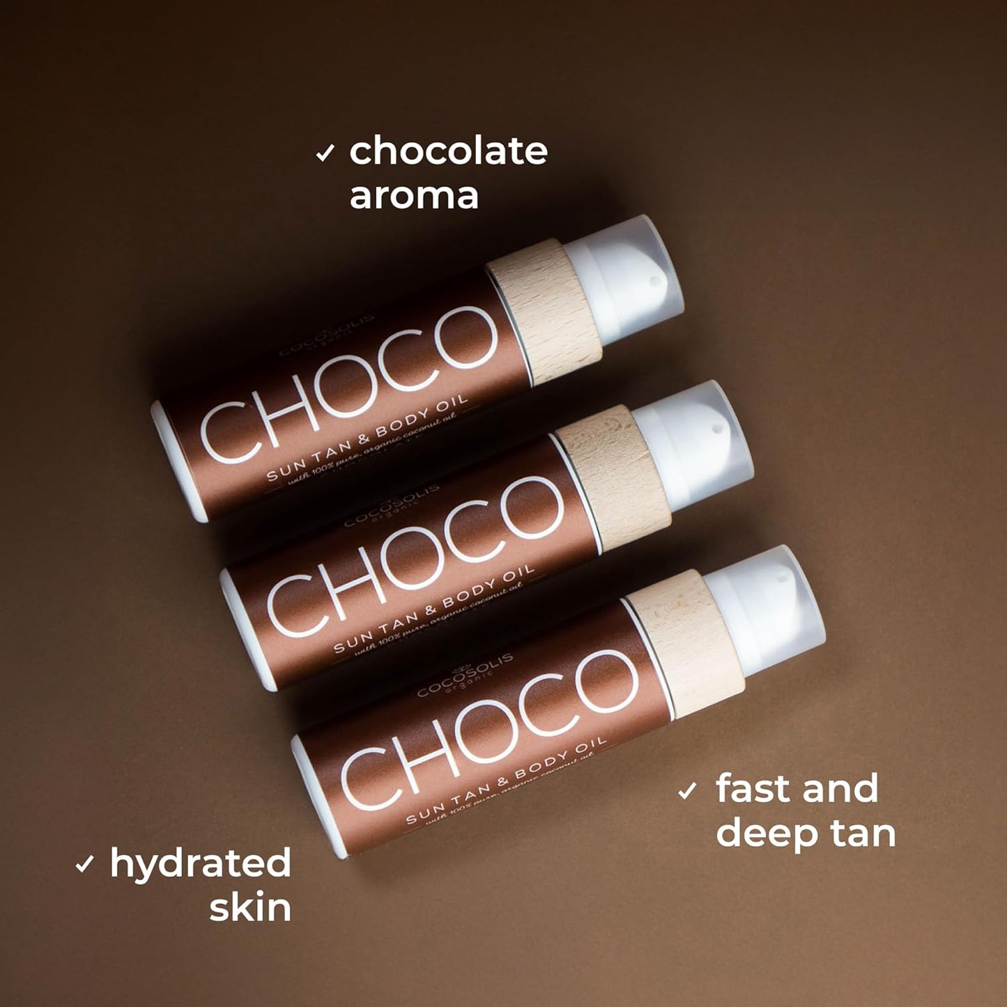 COCOSOLIS Choco | Acelerador de Bronzeado com Vitamina E | Óleo Bio 110ml