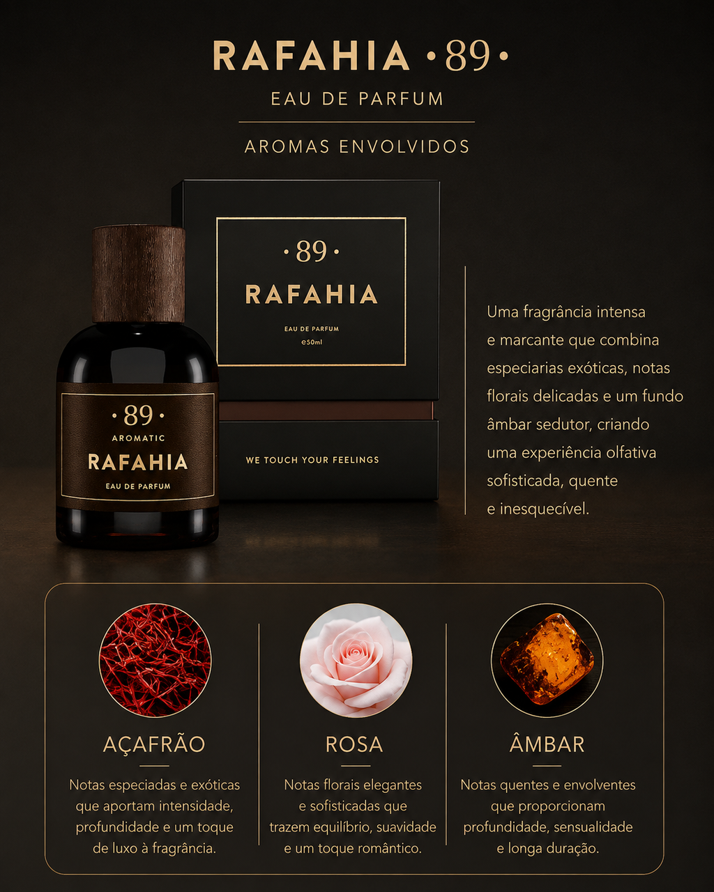 Rafahia Eau De Parfum Unissex AROMATIC•89• | 50ml Fragrância Premium