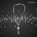 Banner Topázio - Colar Círculo Feminino Prateado Elegante