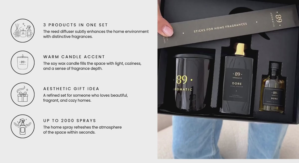 Conjunto Fragrância para Casa Spray de Ambiente e Vela Perfumada Premium | AROMATIC•89• | Exclusivo
