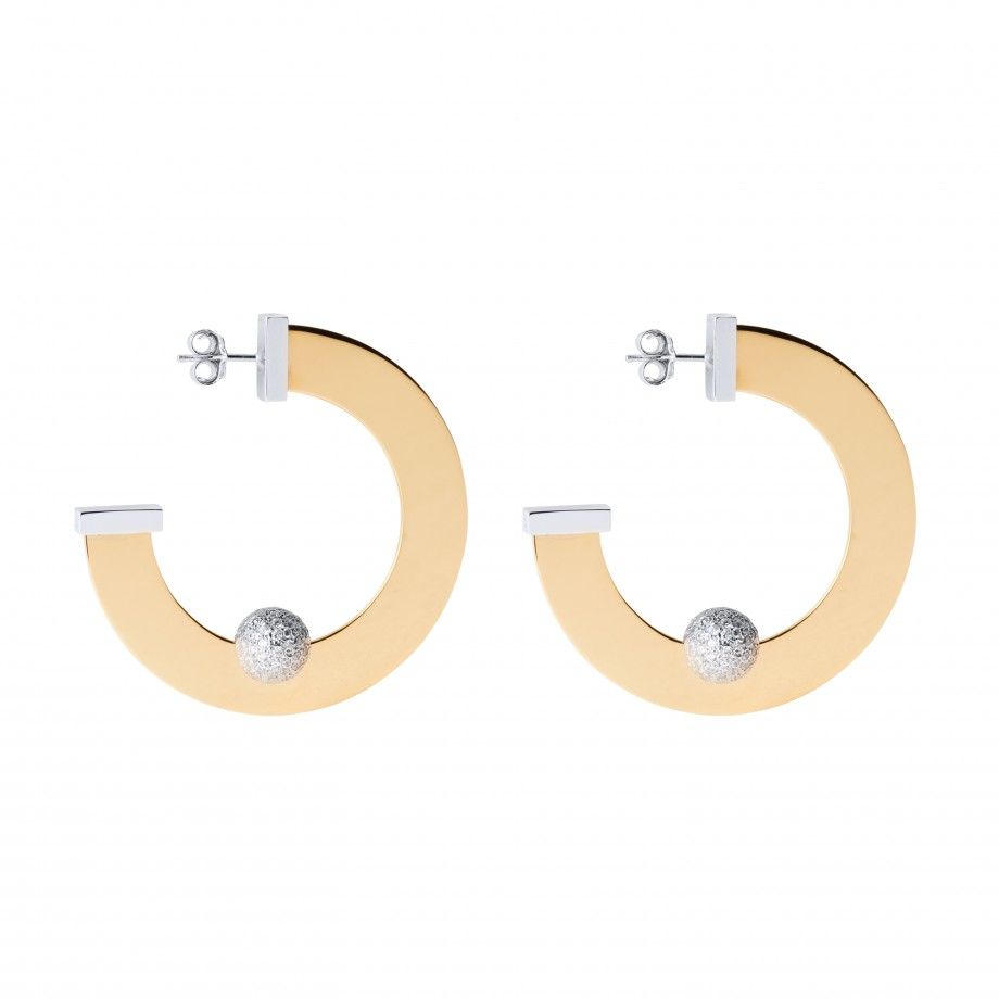 Brincos Orbit para Mulher | Prata 925 Banho Ouro | Topázio